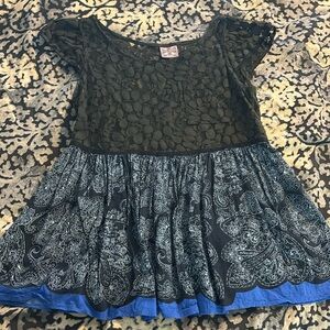 Free People lace/cotton babydoll top